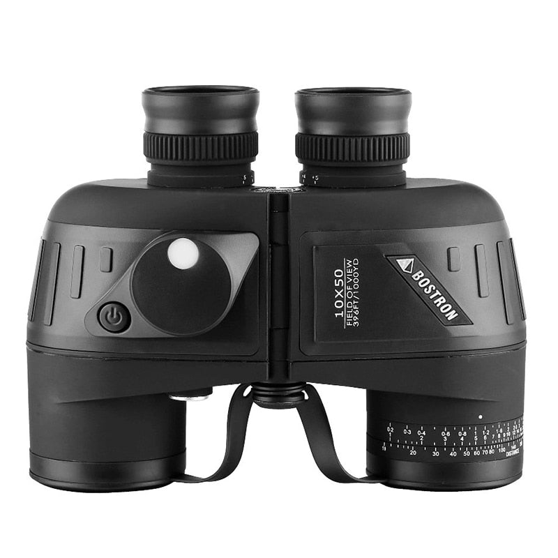 10X50 HD Binoculars - Military, Waterproof - With Internal Rangefinder and Compass