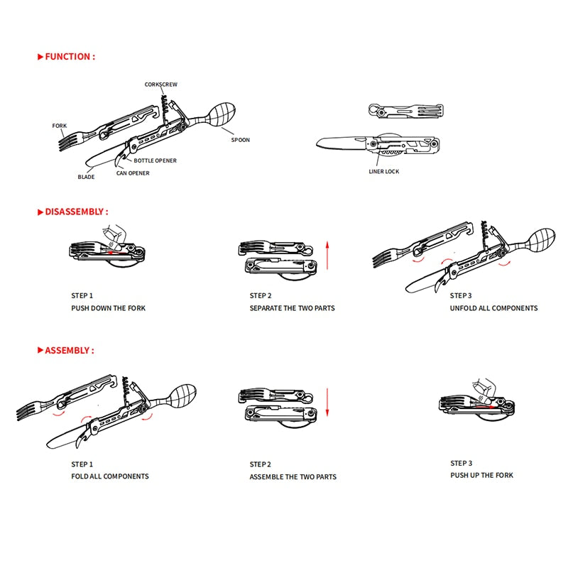 Camping Cutlery - Foldable & Multi-Function